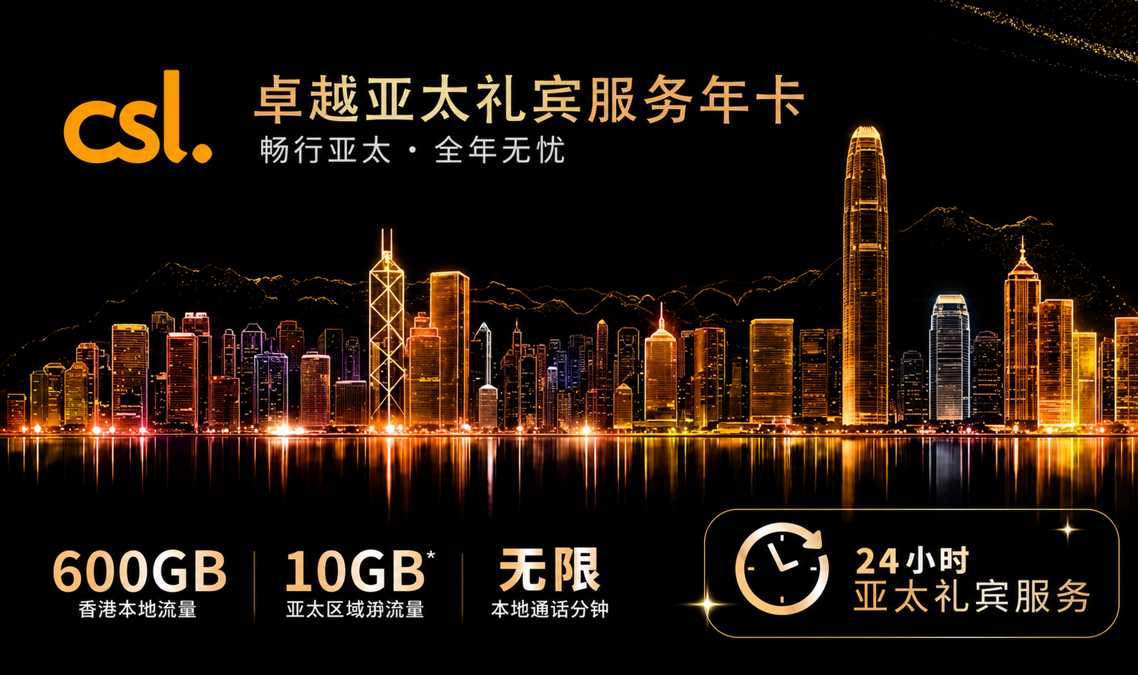卓越亚太礼宾服务年卡实体卡正面图